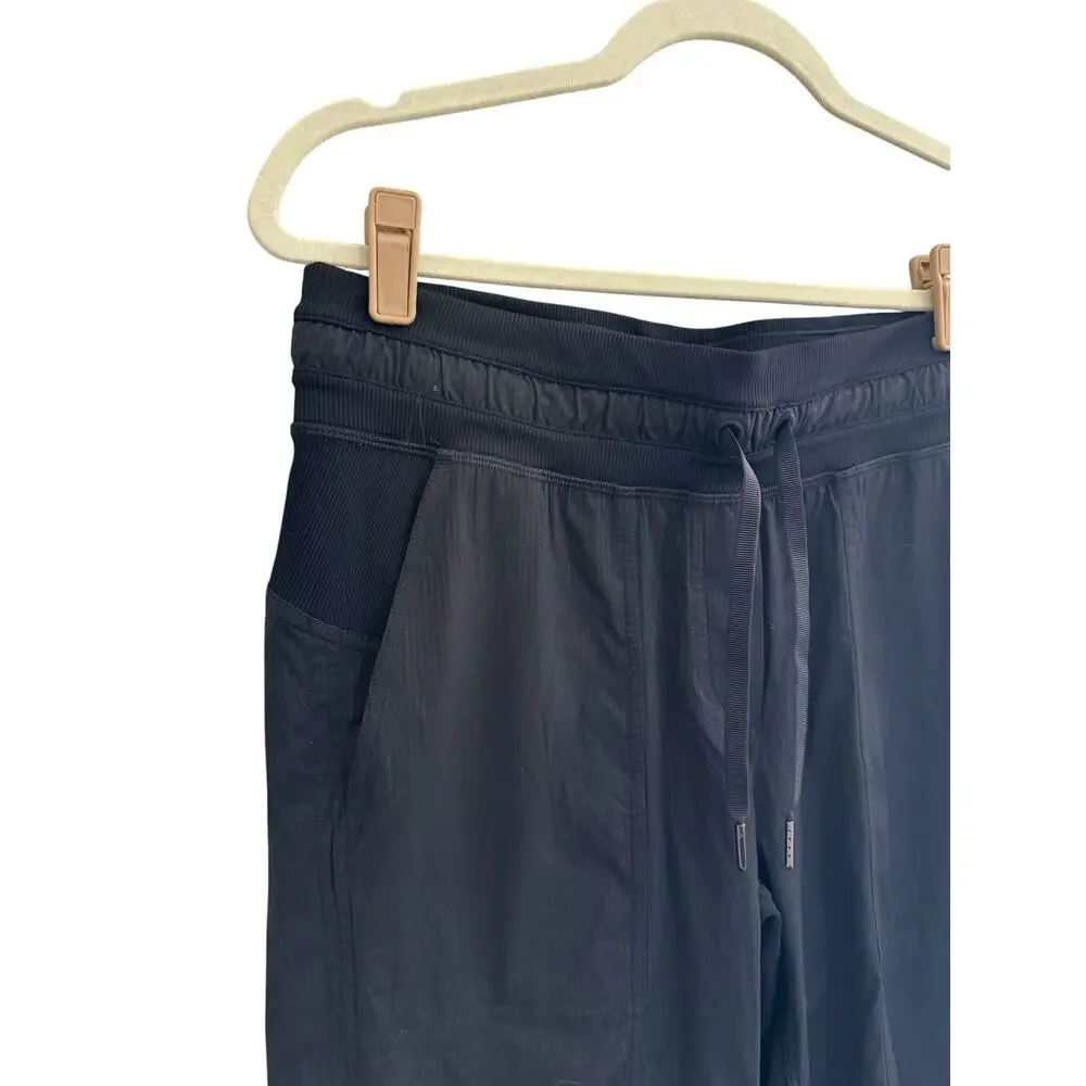 Lululemon Dance Studio Mid Rise Crop Jogger Pants 6 Black Drawstring #NE179
